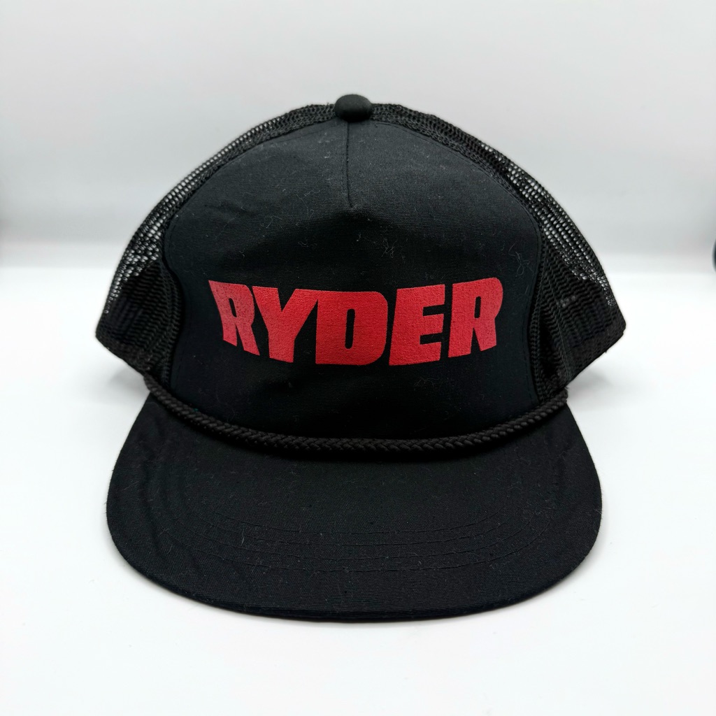 Vtg 90s Ryder Rope Trucker Mesh Snapback Yupoong Hat